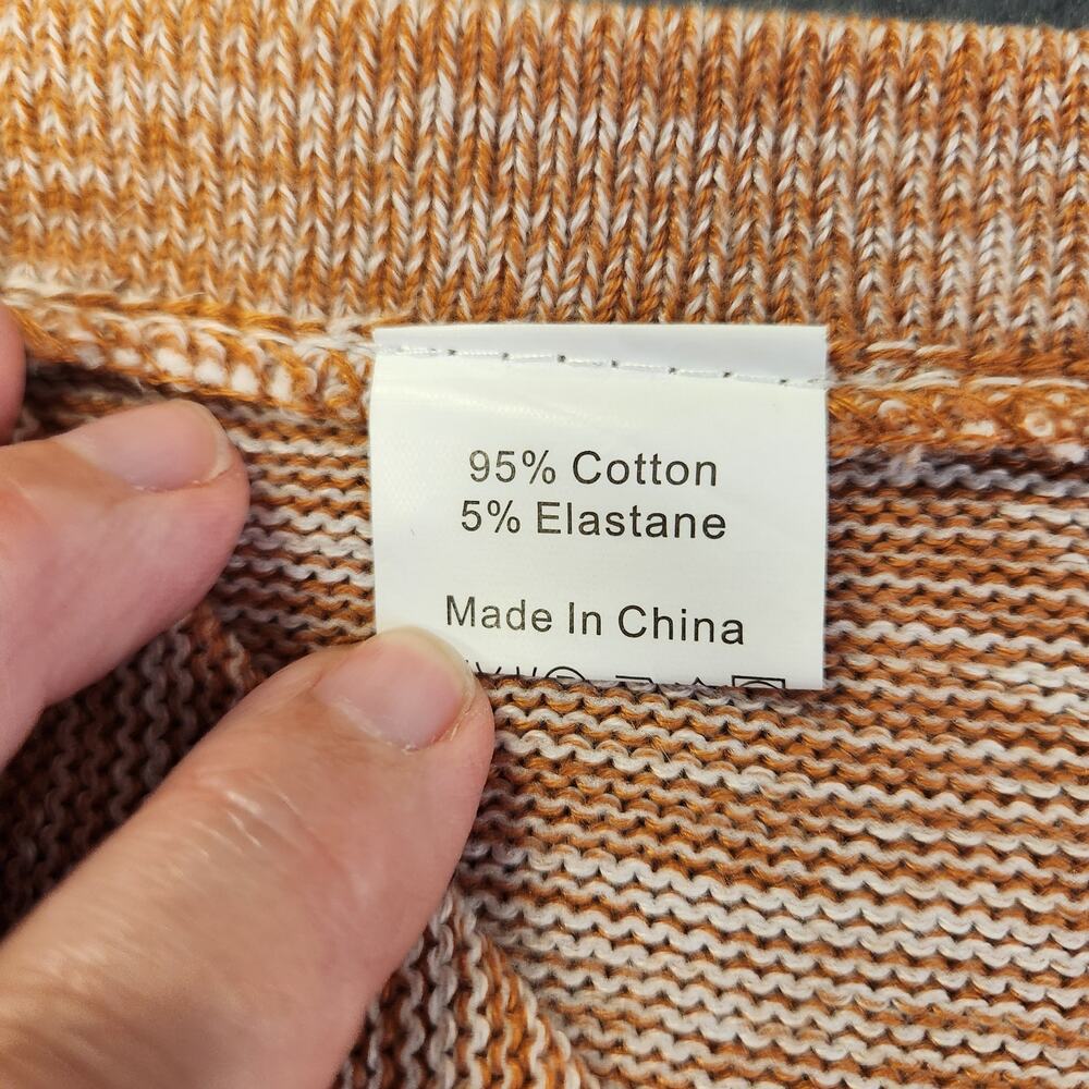 UNKNOWN Daisy Knit Shorts Womens L Orange White Marled Retro 70s Inspired Hippie - Picture 4 of 8